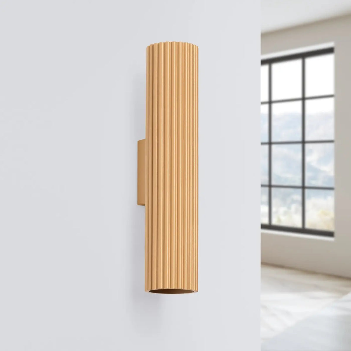 Applique murale en aluminium cannelé, tube ou spot, GU10, doré
