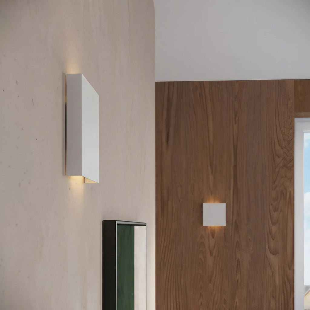 Applique murale carrée extra plate en acier, double faisceau