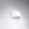 Applique murale coque en céramique bombée, deux halos de lumière, blanc