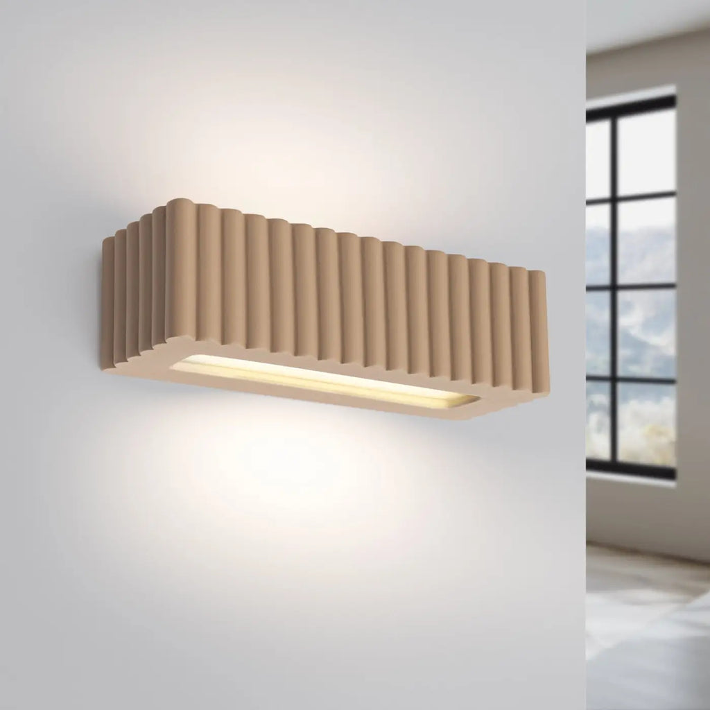 Applique murale en céramique cannelée, 34 cm, cinq teintes
