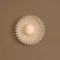 Applique murale fleur plissée avec globe lumineux au centre, blanc