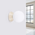Applique salle de bain en céramique et globe en verre, IP44, beige