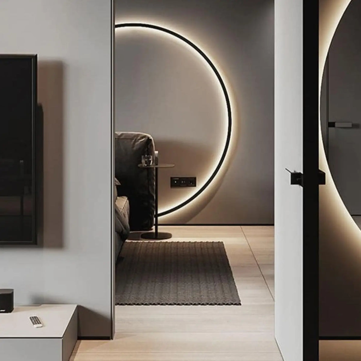Applique murale cercle lumineux, design moderne