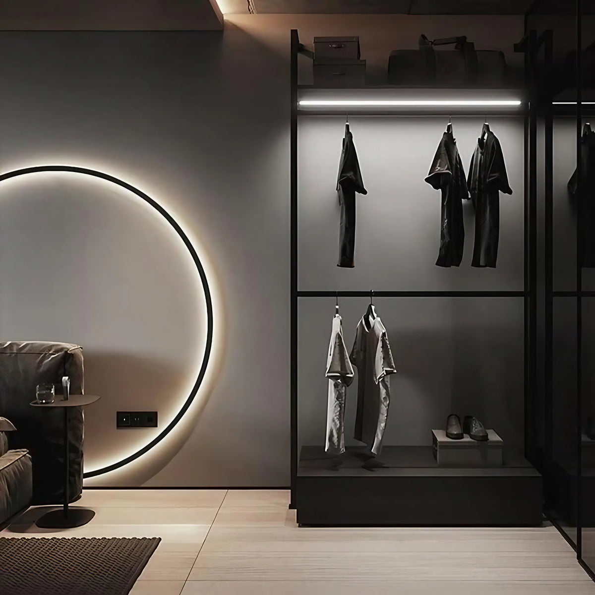 Applique murale cercle lumineux, design moderne