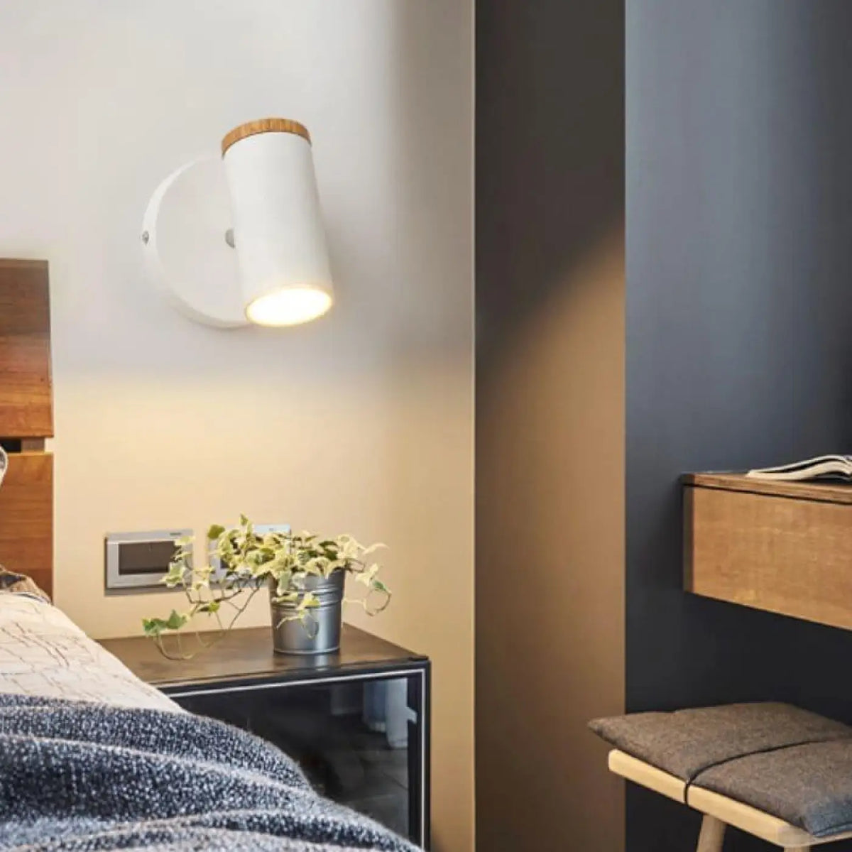 Applique murale de chambre en aluminium, avec ou sans bras