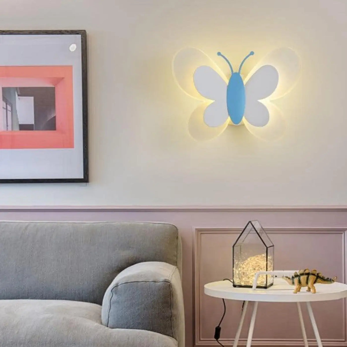 Applique murale pour chambre de bébé, rose ou bleue, bleu