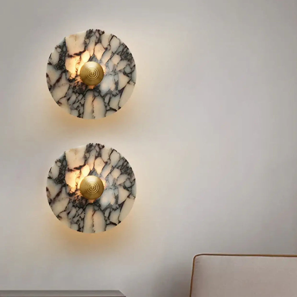 Applique murale en marbre et laiton, deux modèles