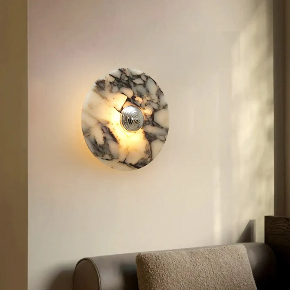 Applique murale en marbre et laiton, deux modèles