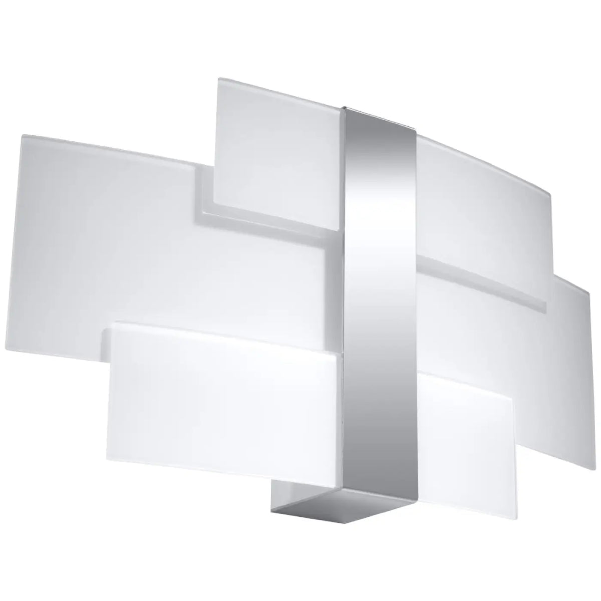 Applique murale chromée en métal et verre, étroite, 2 ampoules G9