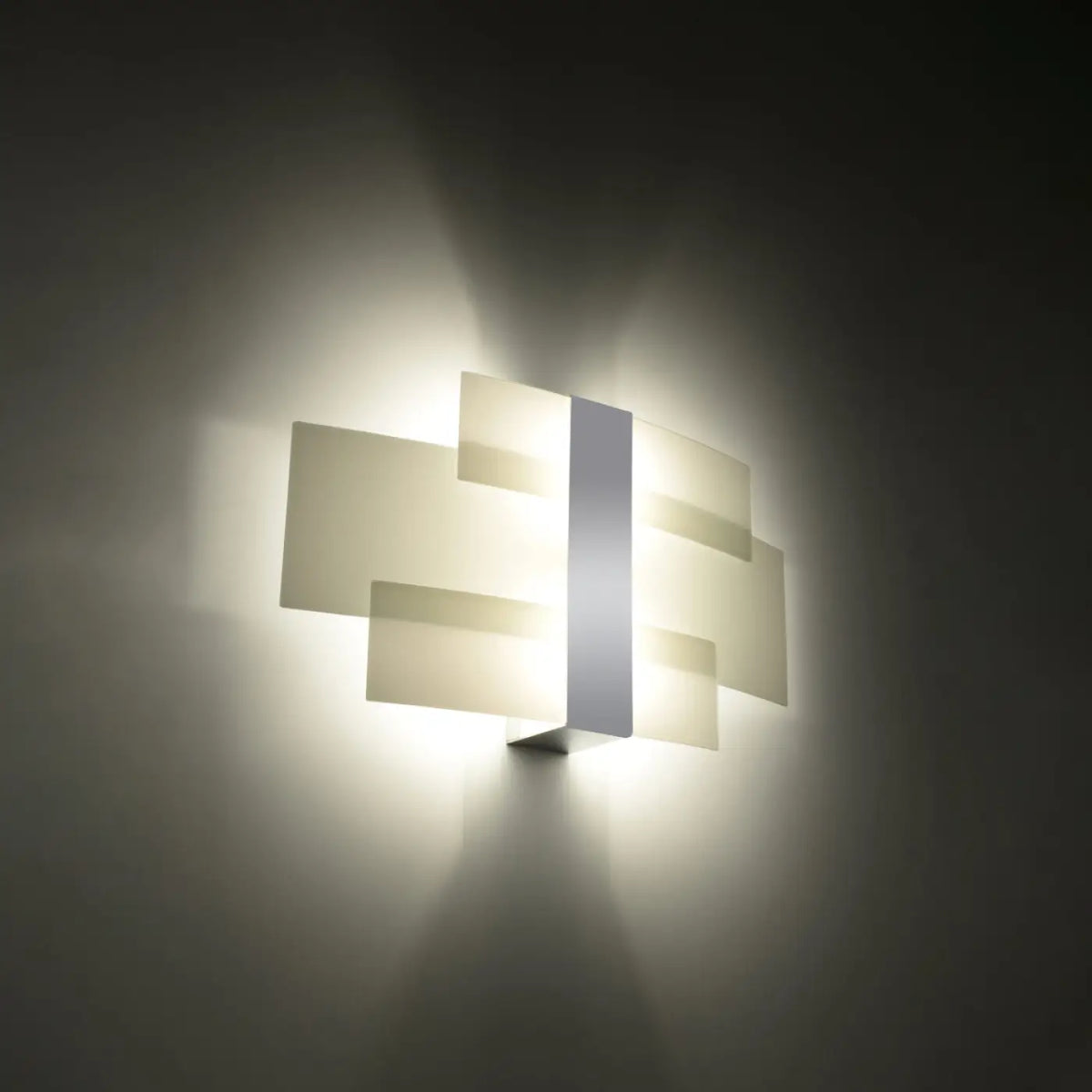 Applique murale chromée en métal et verre, étroite, 2 ampoules G9