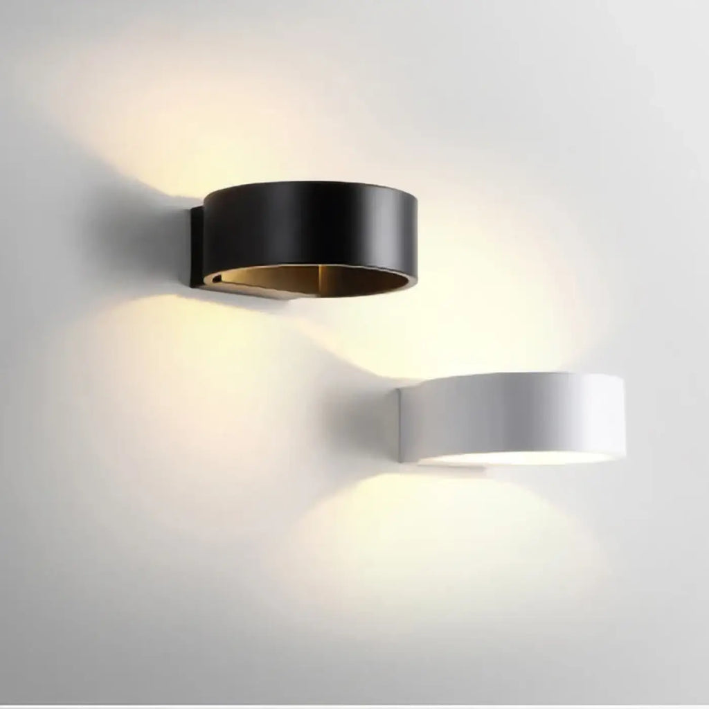 Applique murale LED circulaire, noire ou blanche, épurée, noir