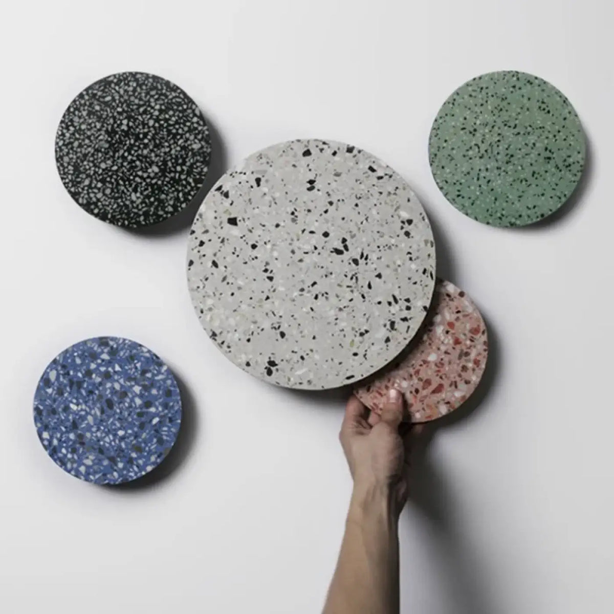 Applique LED ronde aspect granité, cinq coloris, trois tailles, vert
