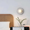 Applique murale ronde aux ondulations, cinq coloris, blanc