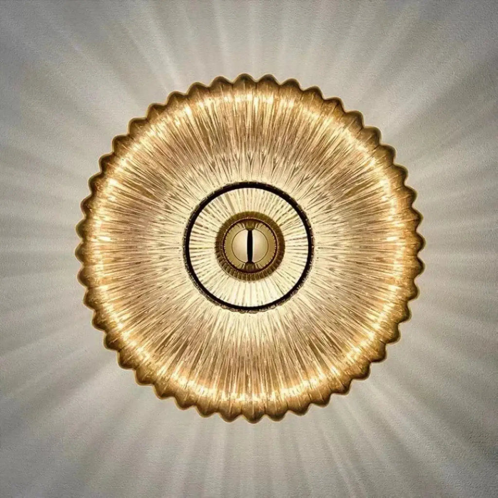 Applique murale ronde en verre, style rétro, trois teintes de verre