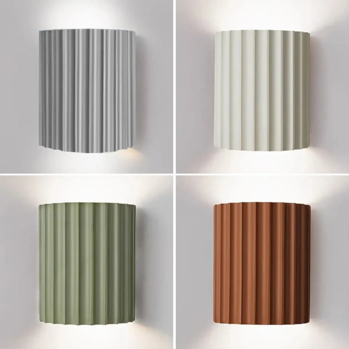 Applique murale cannelée colorée, quatre coloris, gris