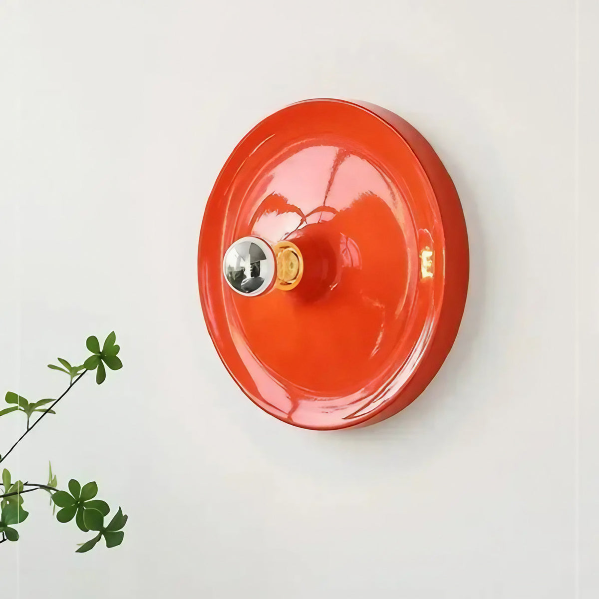 Applique murale contemporaine en métal chromé, cinq coloris, orange