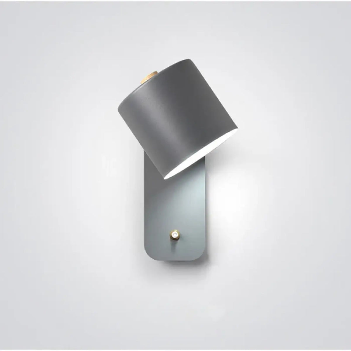 Applique murale en métal mat, abat-jour cylindrique orientable, gris