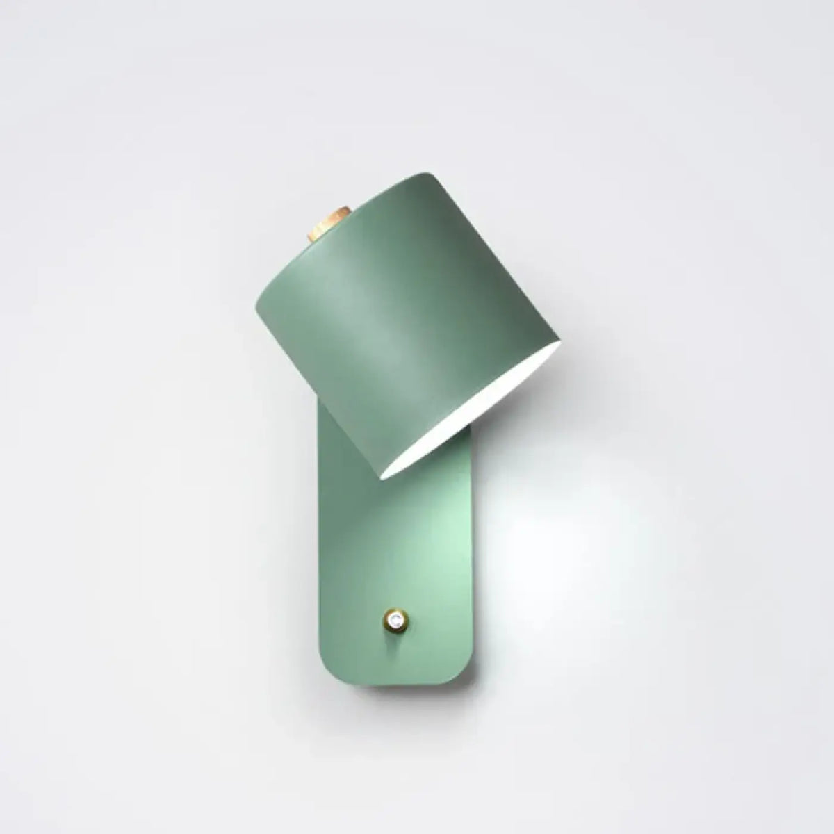 Applique murale en métal mat, abat-jour cylindrique orientable, vert