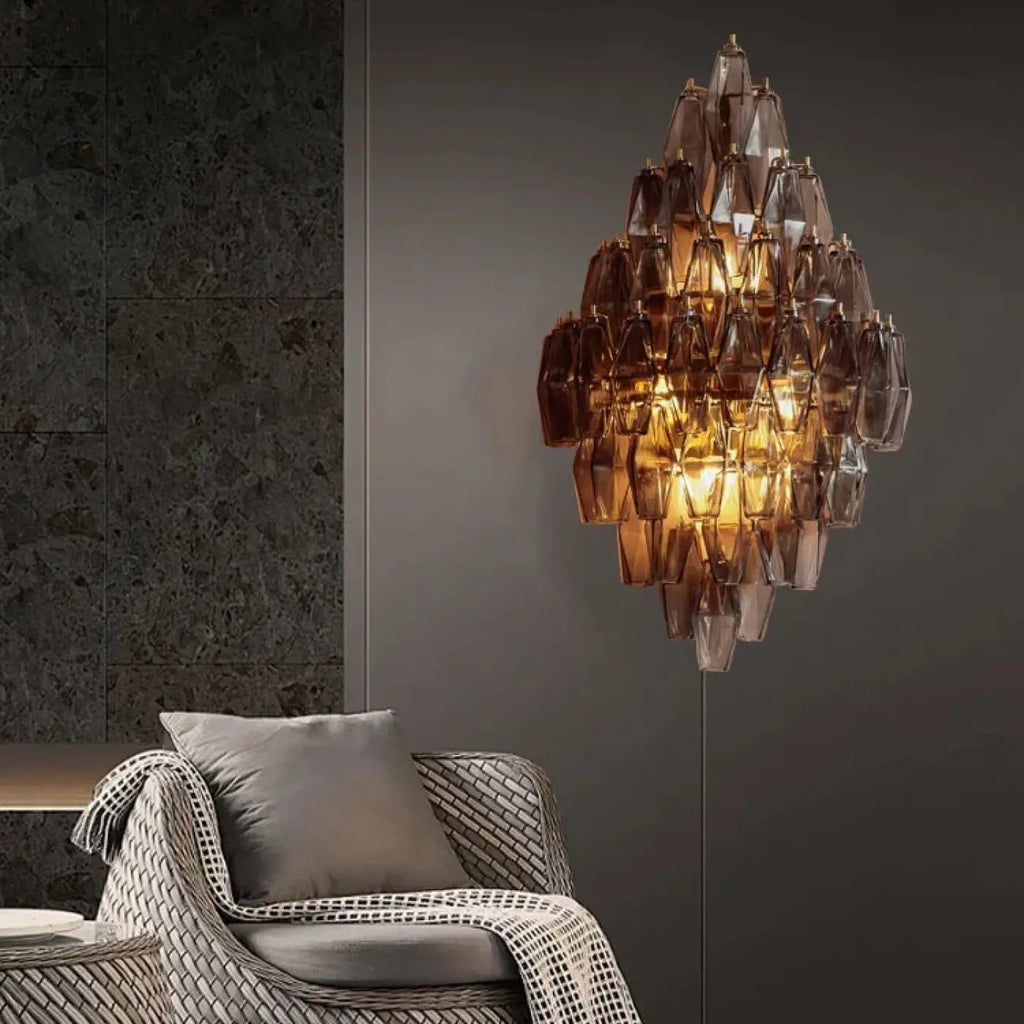 Applique murale en verre géométrique, quatre coloris, tailles S et M