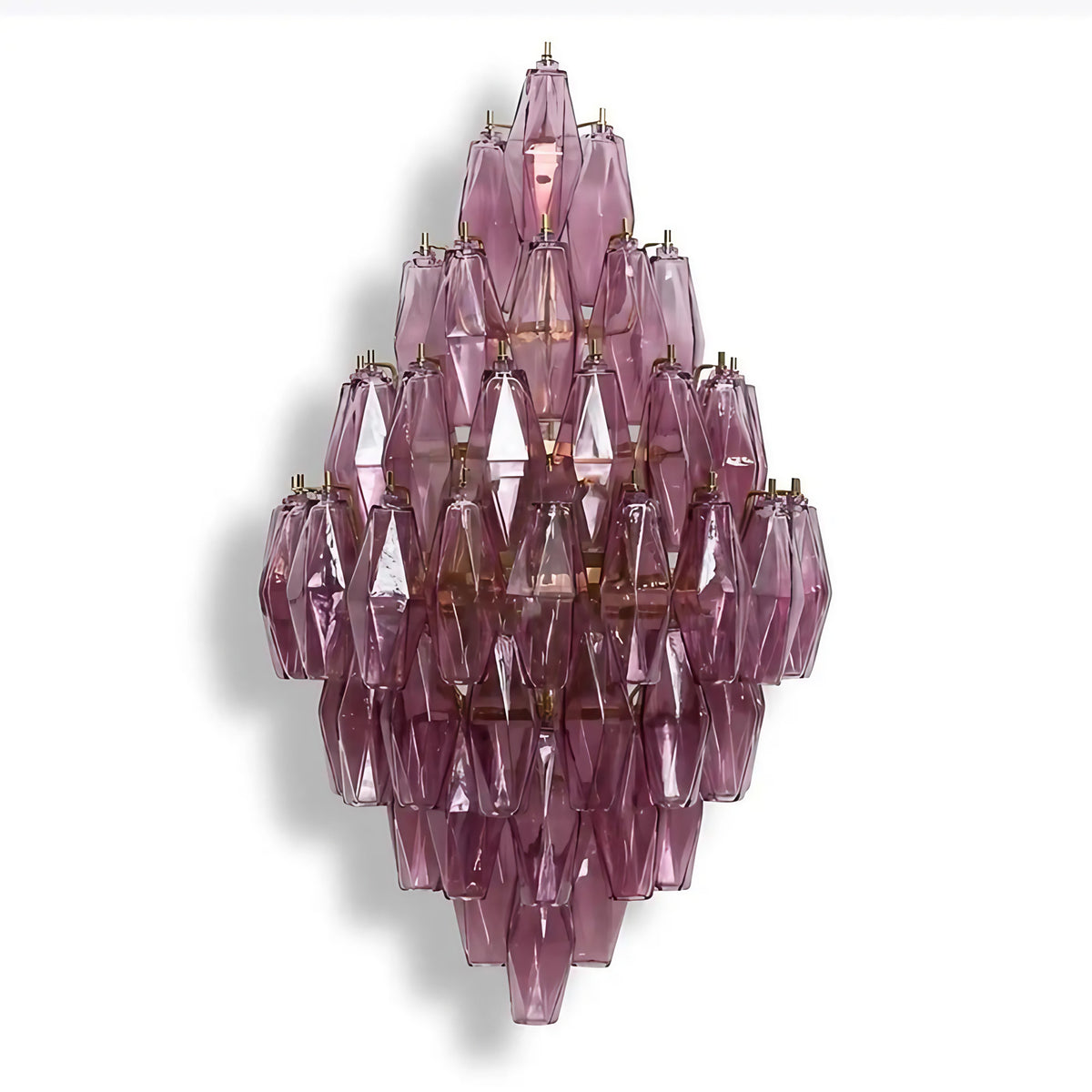 Applique murale en verre géométrique, quatre coloris, tailles S et M, violet