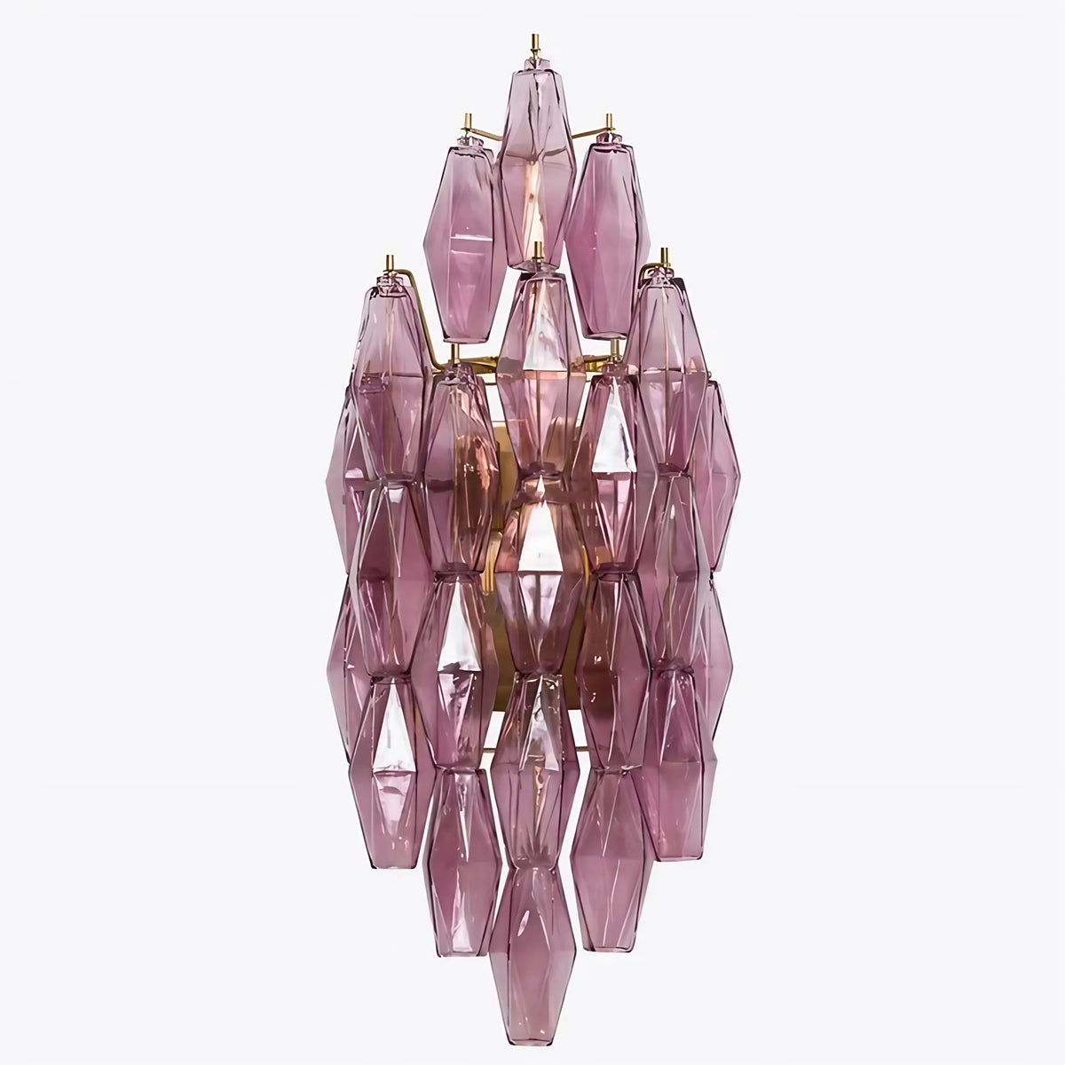 Applique murale en verre géométrique, quatre coloris, tailles S et M, violet