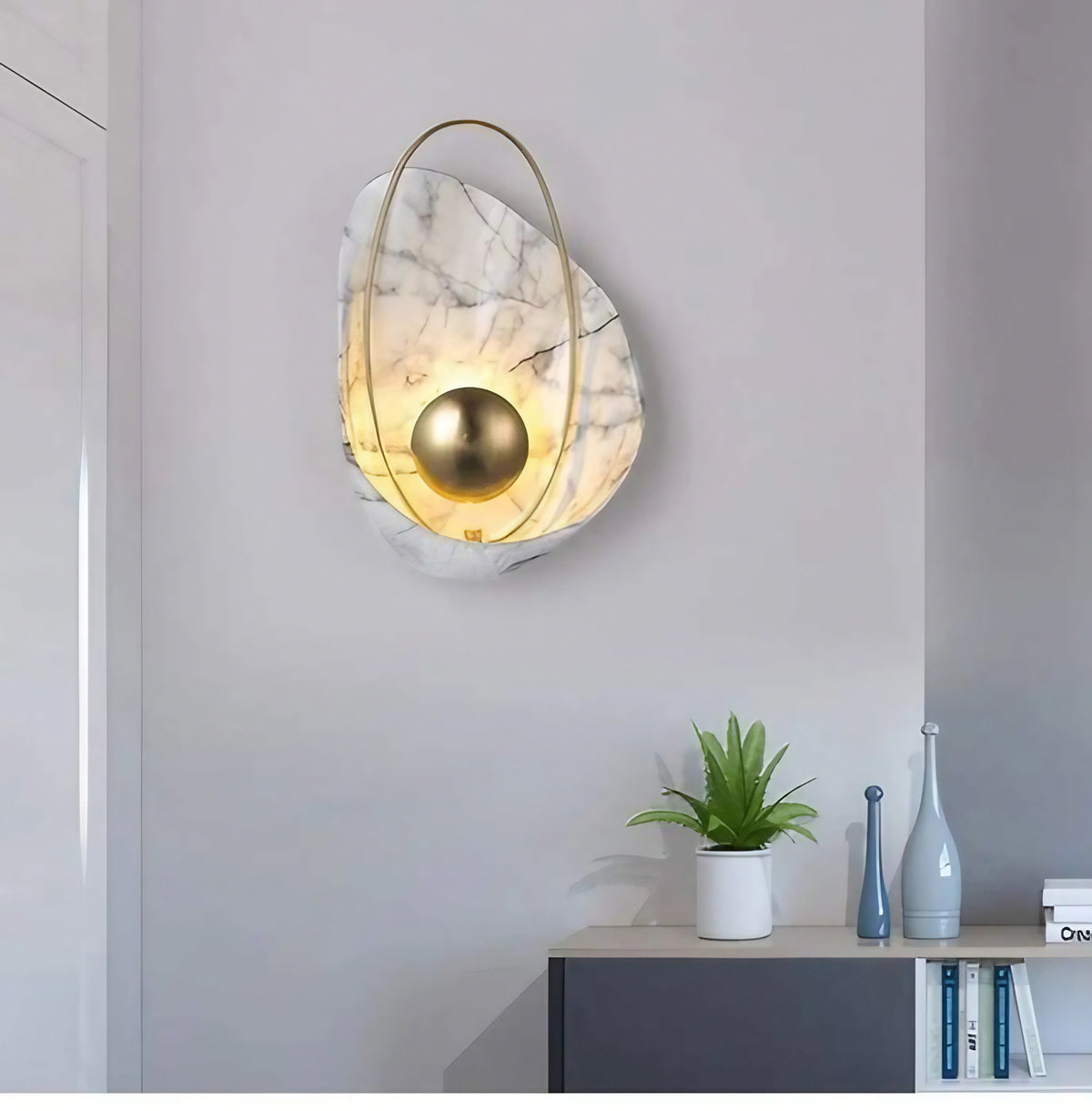 Applique murale en forme de coquillage, blanche ou noire