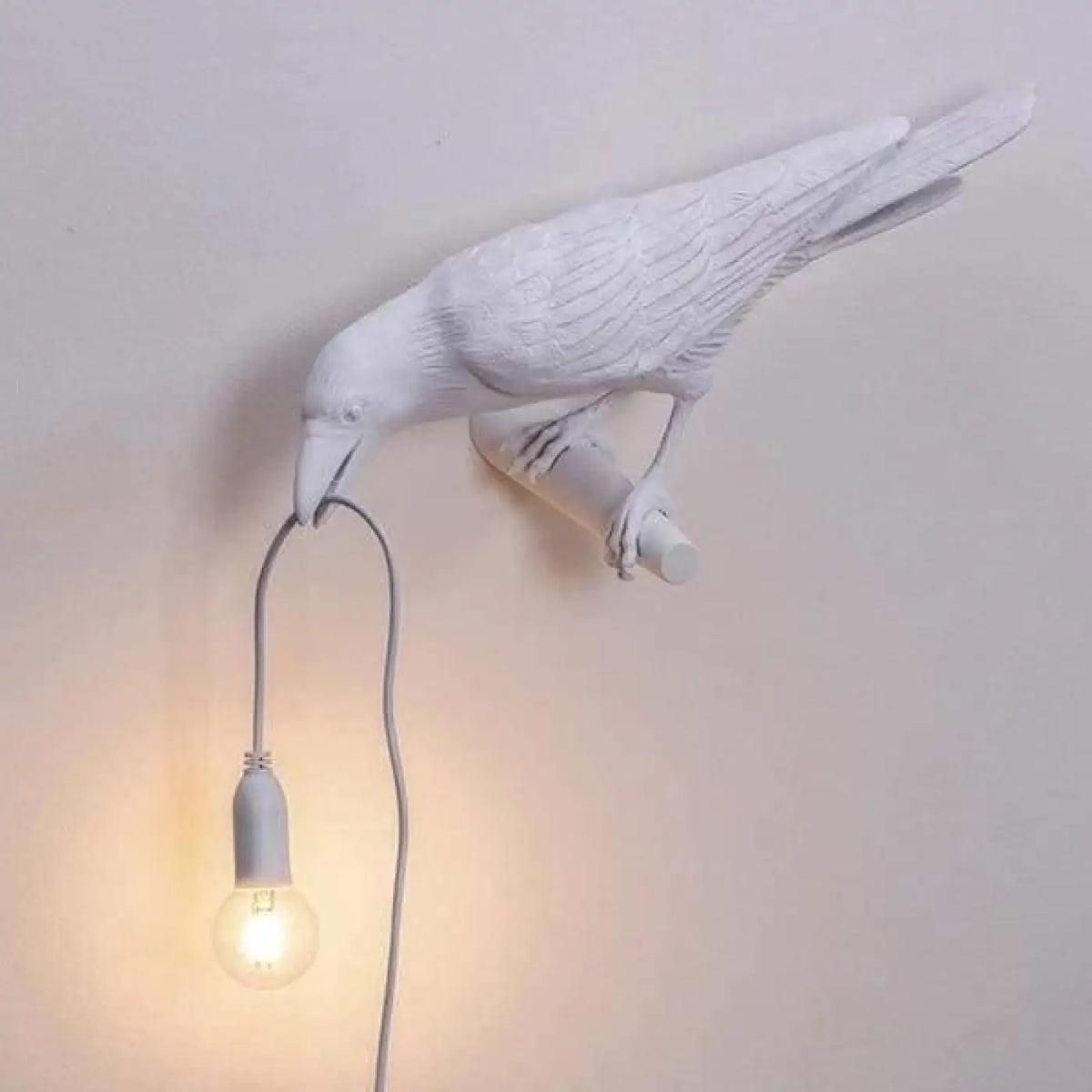 Applique murale corbeau, noir ou blanc, tête à gauche ou à droite, blanc