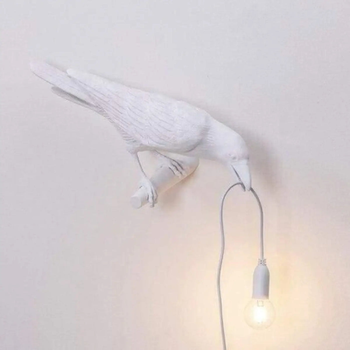 Applique murale corbeau, noir ou blanc, tête à gauche ou à droite, blanc