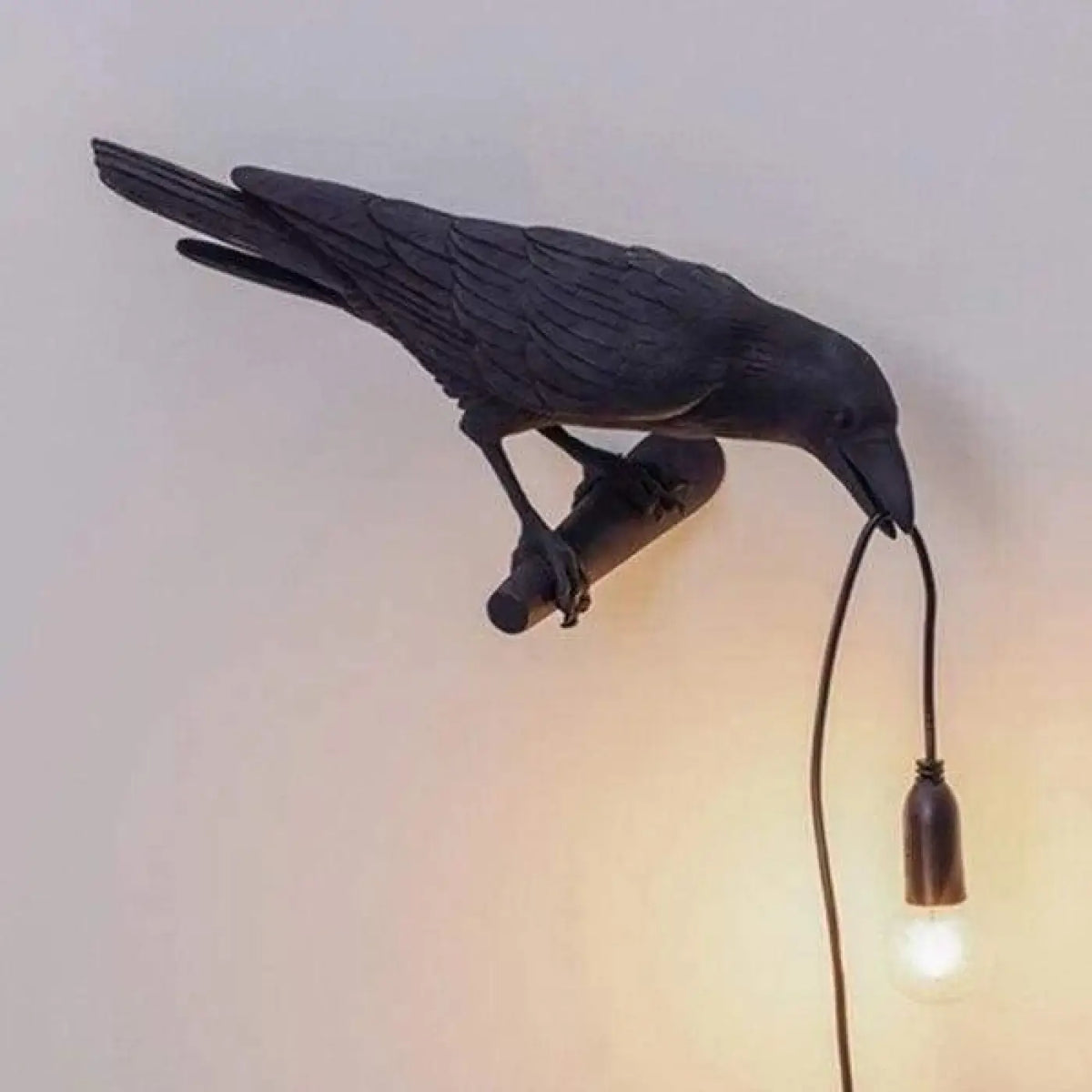 Applique murale corbeau, noir ou blanc, tête à gauche ou à droite, noir