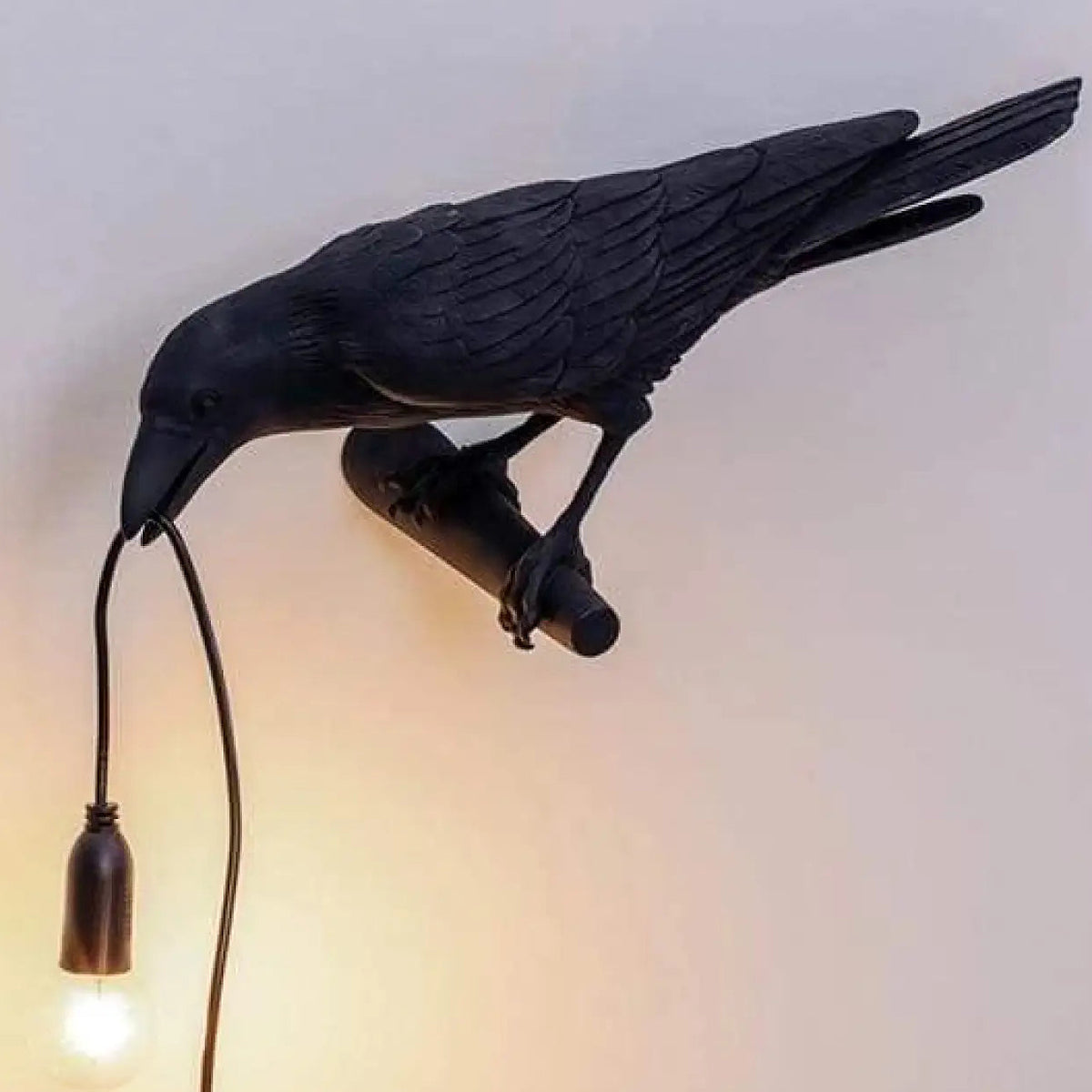 Applique murale corbeau, noir ou blanc, tête à gauche ou à droite, noir