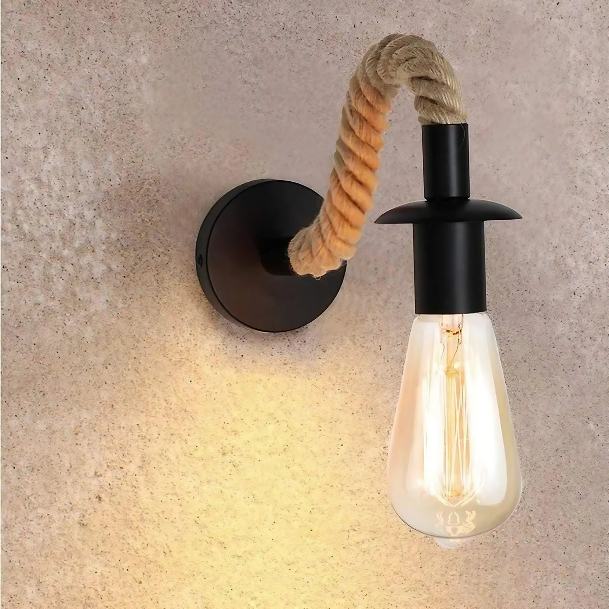 Applique murale en corde, style naturel et rustique
