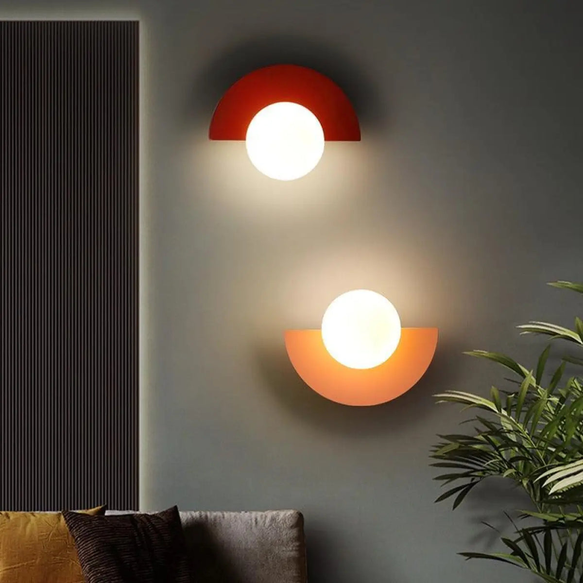 Applique murale colorée, six teintes du noir au jaune