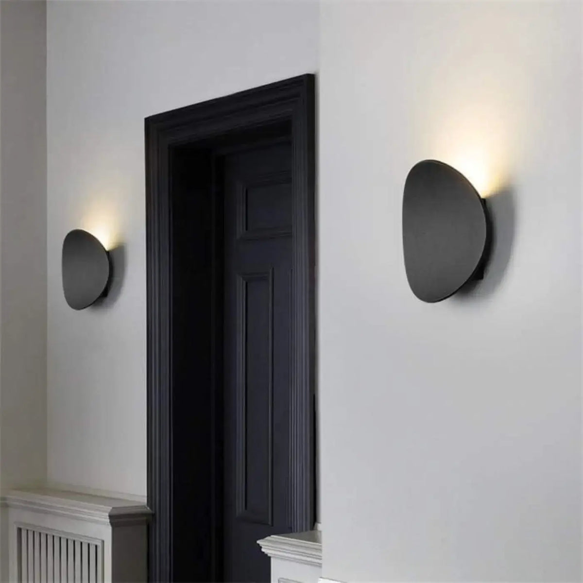 Applique murale pour couloir, noire, blanche ou dorée, noir