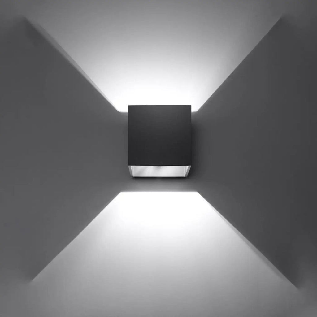 Applique murale cube en aluminium, béton ou bois, culot G9