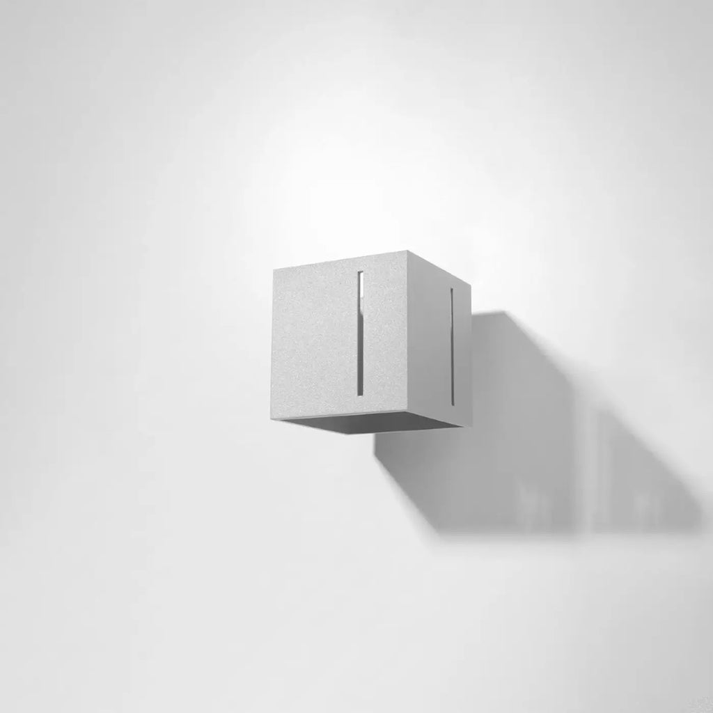 Applique murale petit cube en aluminium à fentes, gris ou noir, gris