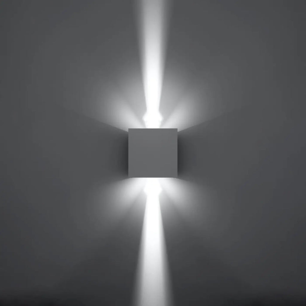 Applique murale LED cube blanche IP54, 7 W blanc chaud