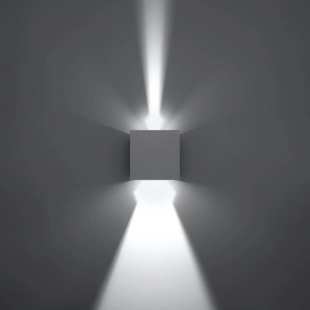 Applique murale LED cube blanche IP54, 7 W blanc chaud