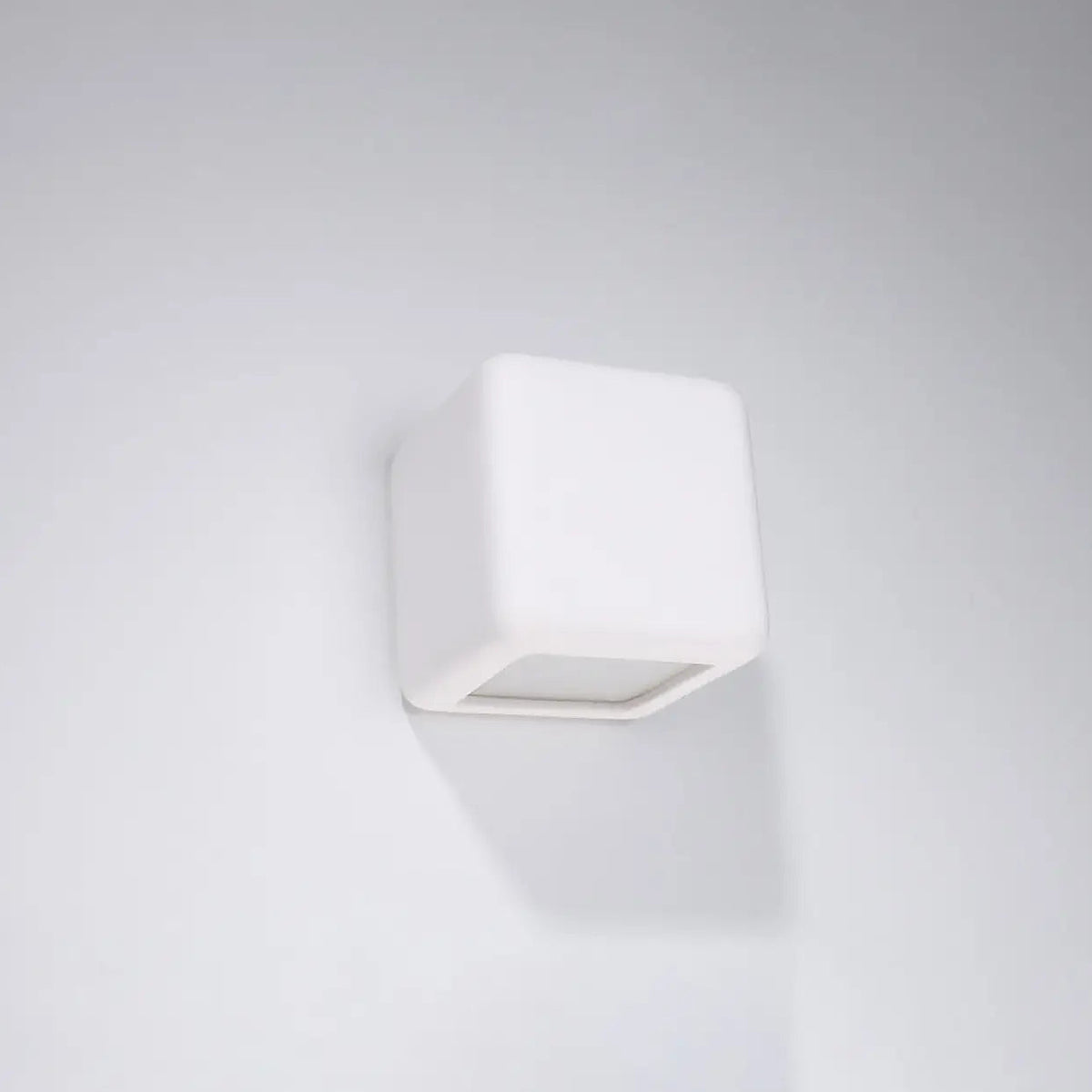 Applique murale cube en céramique blanche à peindre, 14 cm, E27