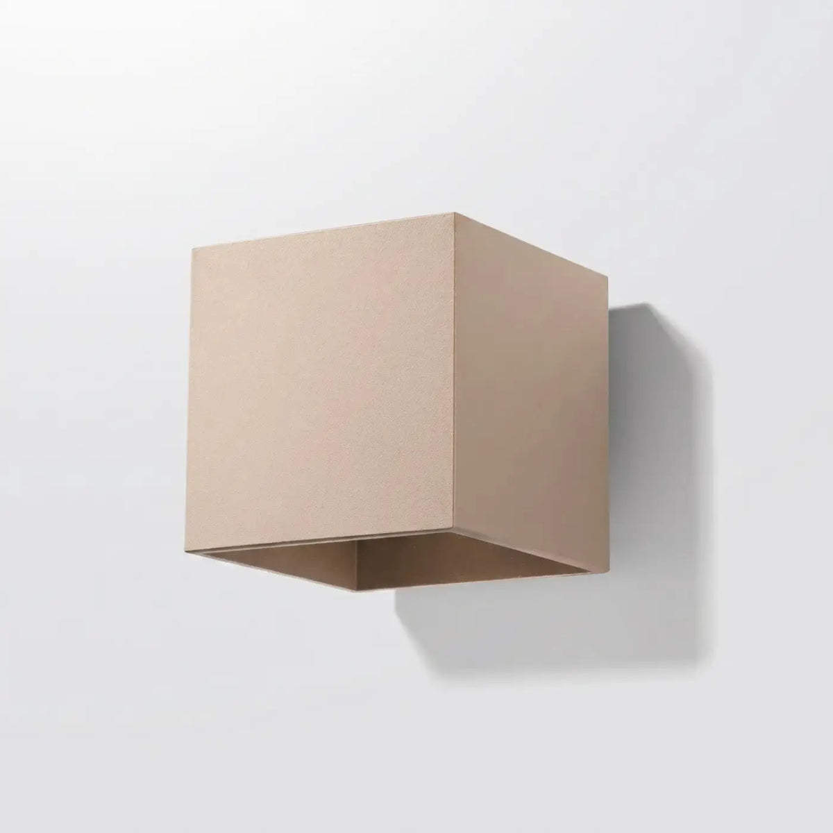 Applique murale cube en aluminium, béton ou bois, culot G9, taupe