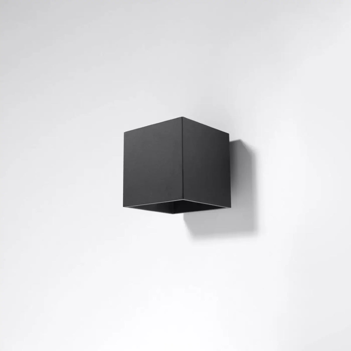 Applique murale cube en aluminium, béton ou bois, culot G9, noir