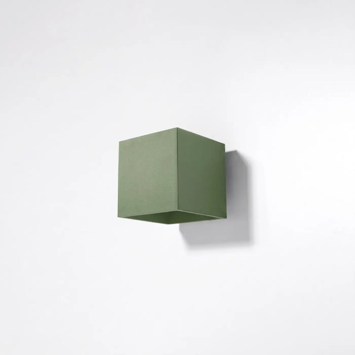 Applique murale cube en aluminium, béton ou bois, culot G9, vert olive