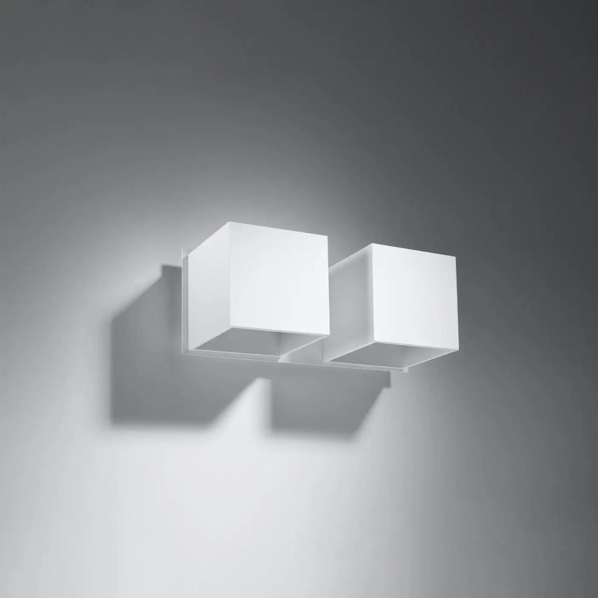 Applique murale cube en aluminium, béton ou bois, culot G9, blanc
