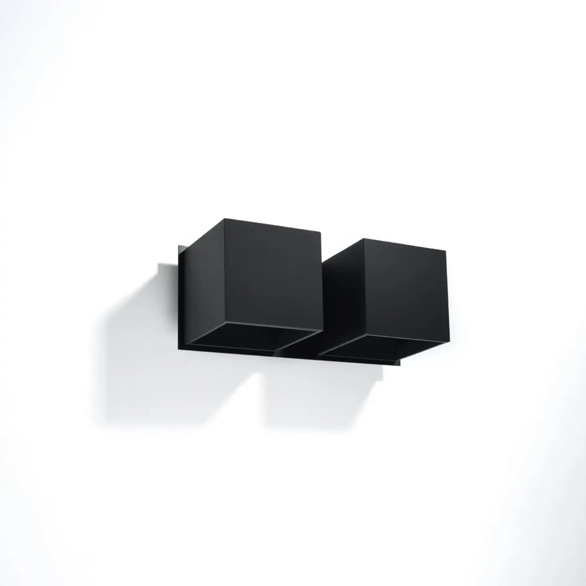 Applique murale cube en aluminium, béton ou bois, culot G9, noir