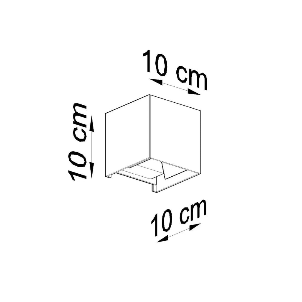 Applique murale LED cube noire IP54, 7 W blanc chaud