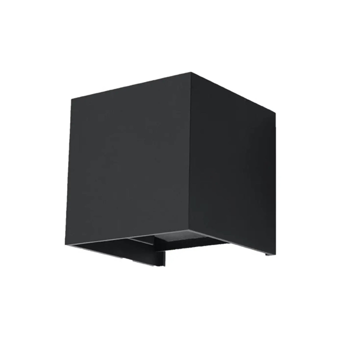 Applique murale LED cube noire IP54, 7 W blanc chaud