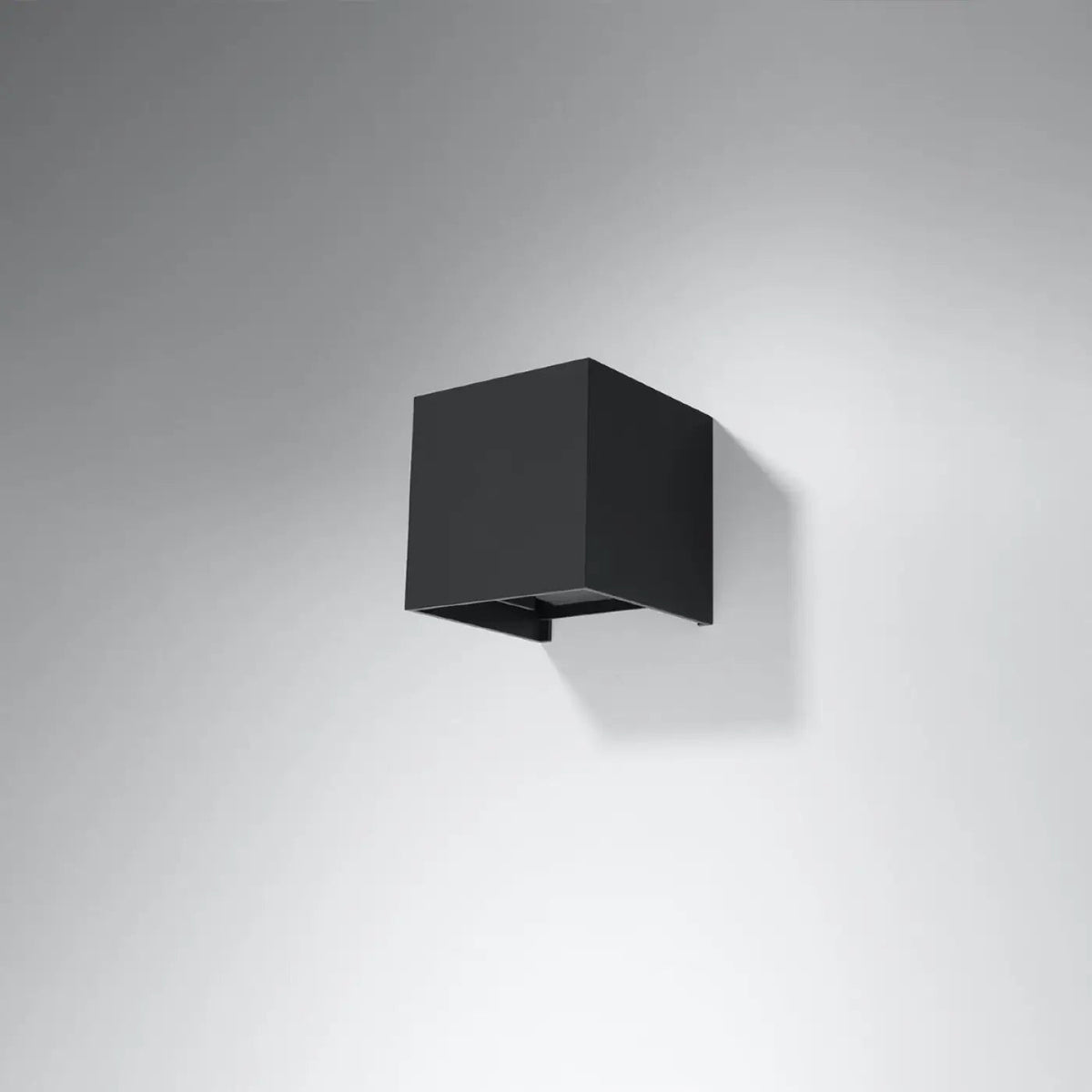 Applique murale LED cube noire IP54, 7 W blanc chaud