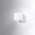 Applique murale cube en verre blanc, 10 cm, lumière douce, G9