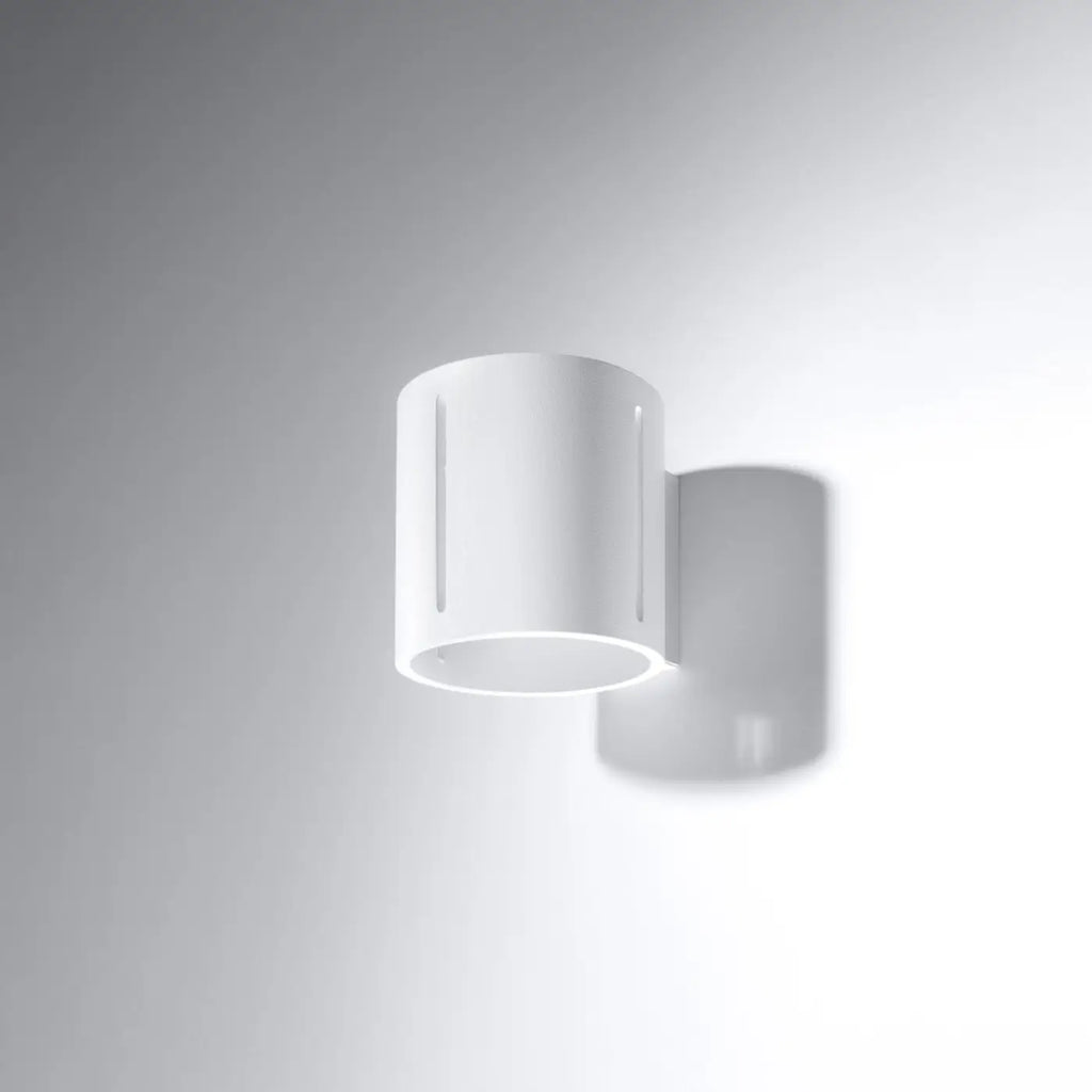 Applique murale demi-cylindre à fentes, lumière haut et bas, blanc