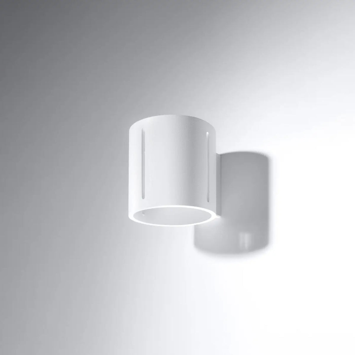 Applique murale demi-cylindre à fentes, lumière haut et bas, blanc