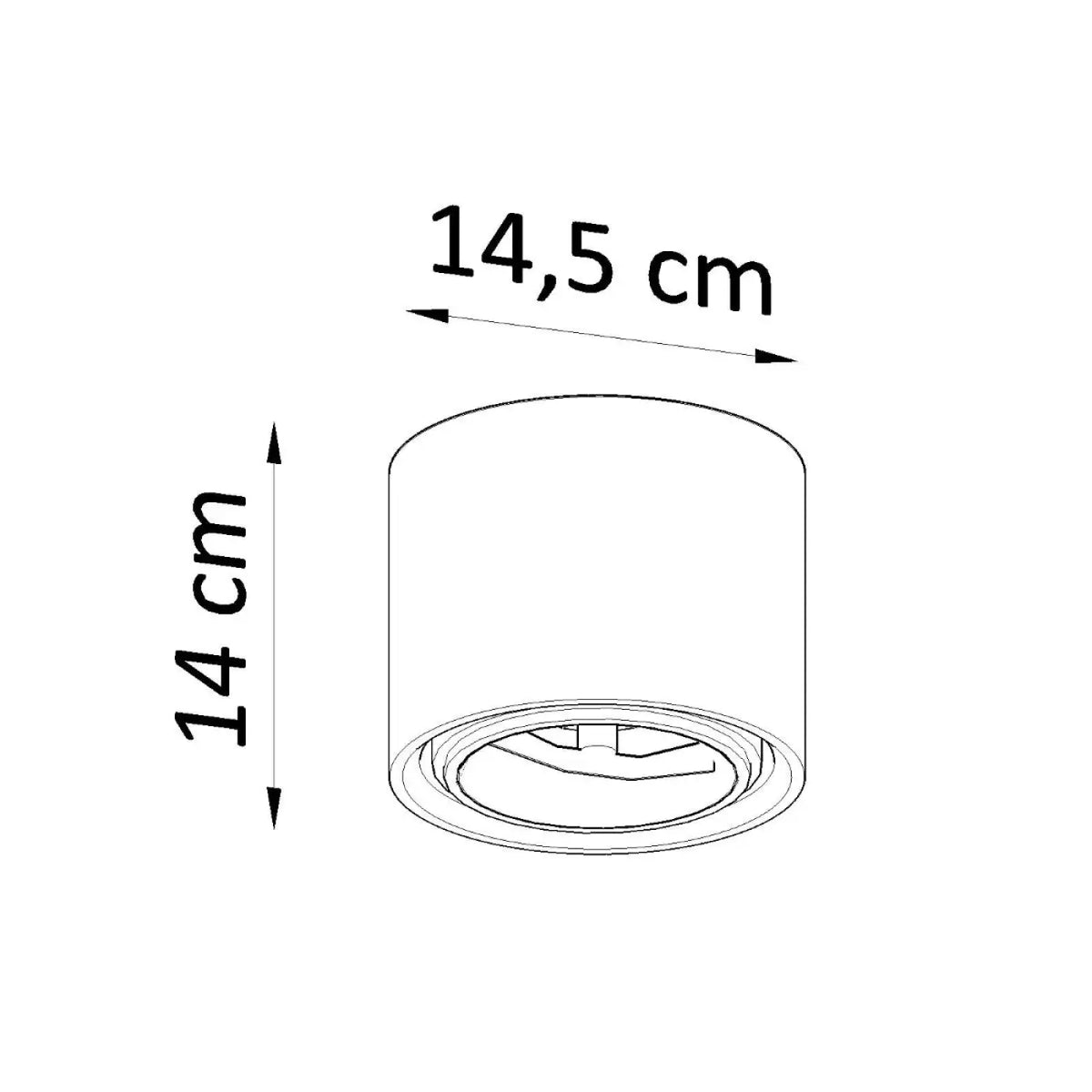 Plafonnier cylindre en céramique blanche, spot en saillie GU10
